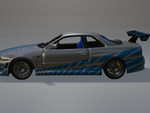 SKYLINE GTR R34 2F2F BRIAN Modelo de Impressão 3D