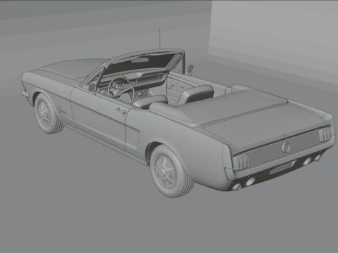 Mustang Convertible 1965 3D Print Model