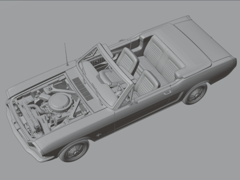 Mustang Convertible 1965 3Dプリントモデル
