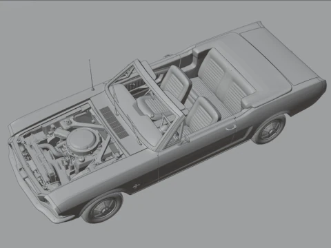 Mustang Convertible 1965 3D Print Model