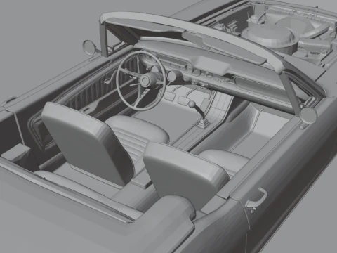 Mustang Convertible 1965 3D Print Model
