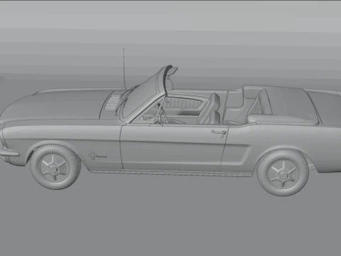 Mustang Convertible 1965 3D Print Model