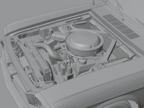 Mustang Convertible 1965 3Dプリントモデル