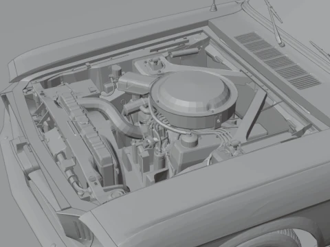 Mustang Convertible 1965 3D Print Model