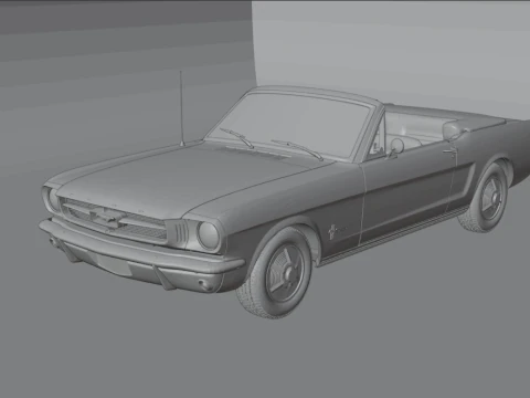 Mustang Convertible 1965 3D Print Model