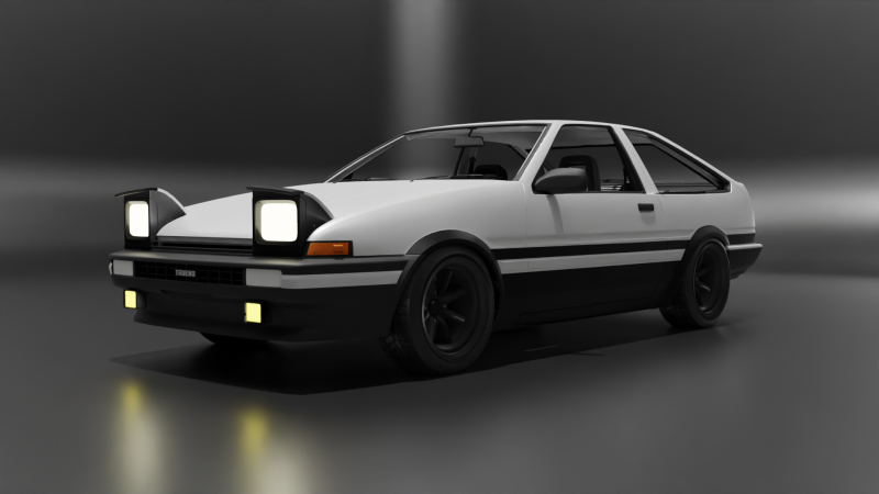 AE86 HATCHIROKU 3D Print Model .c4d .max .obj .3ds .fbx .stl .blend 