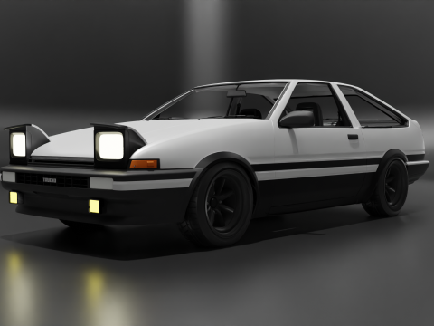 AE86 HATCHIROKU 3Dプリントモデル