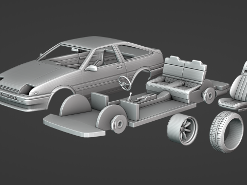 AE86 HATCHIROKU 3D Print Model