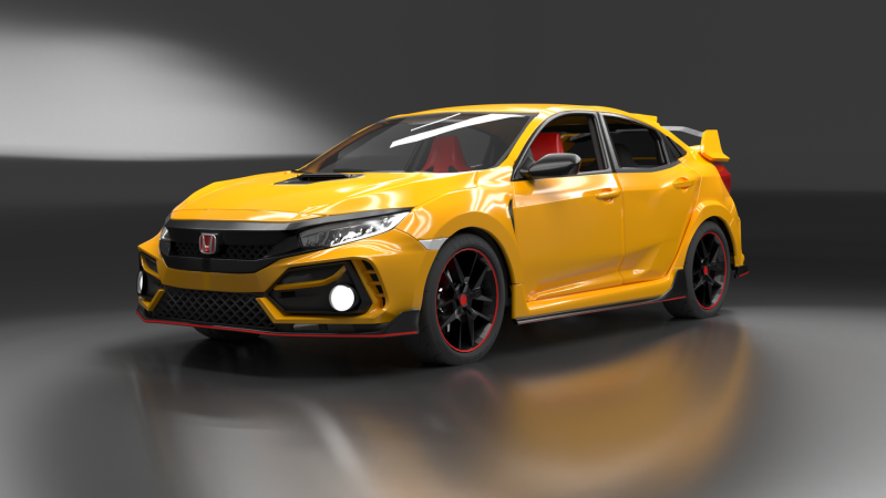 Civic Type R 3D-printmodel .c4d .max .obj .3ds .fbx .stl .blend