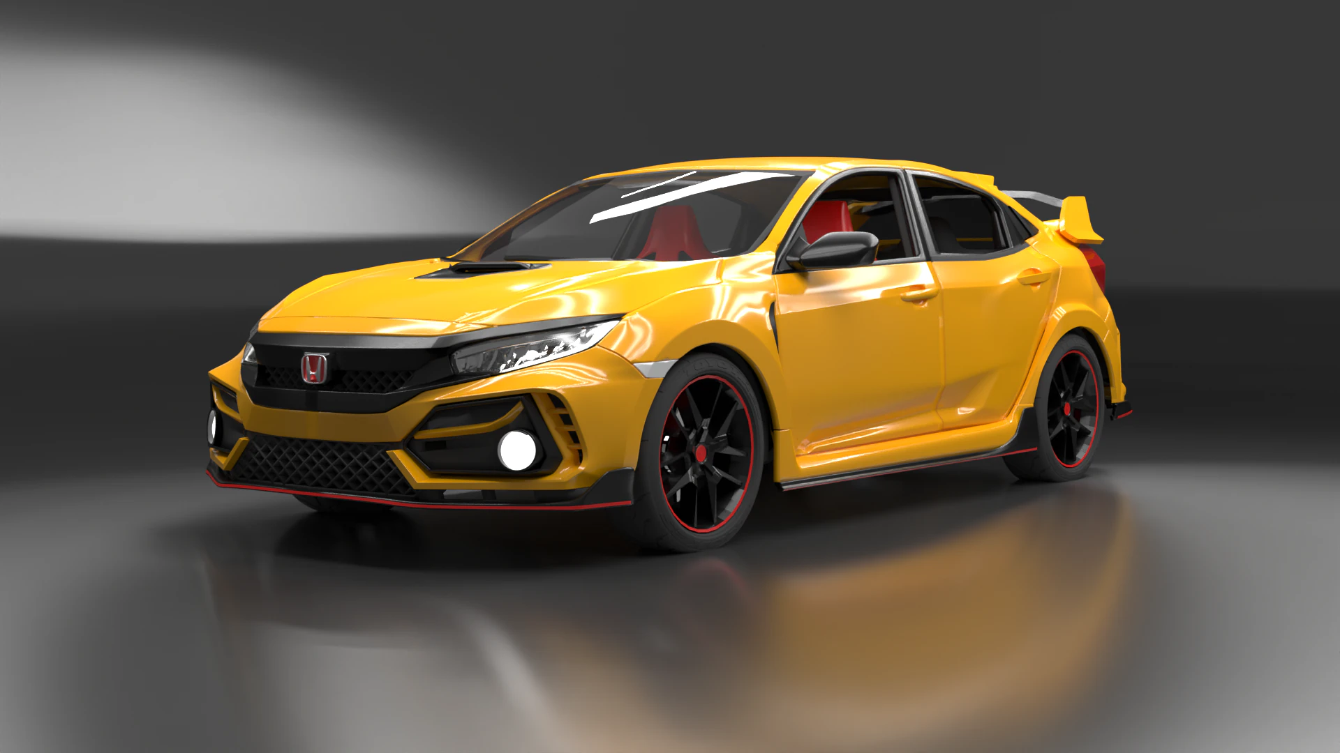 Civic Type R 3D Print Model .c4d .max .obj .3ds .fbx .stl .blend 