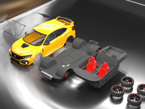 Civic Type R 3D-printmodel
