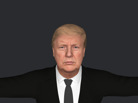 Donald Trump Hyper Realistic Full Body Fully Rigged 3D Character 3Dモデル