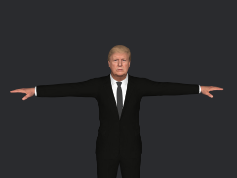 Donald Trump Hyper Realistic Full Body Fully Rigged 3D Character 3Dモデル