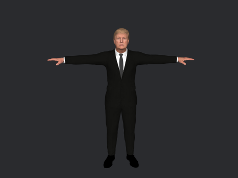 Donald Trump Hyper Realistic Full Body Fully Rigged 3D Character 3Dモデル
