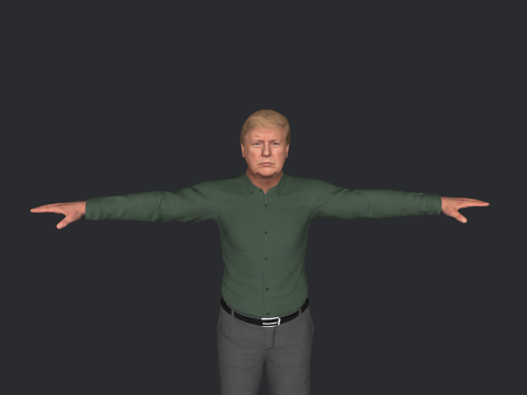 Donald Trump Hyper Realistic Full Body Fully Rigged 3D Character 3Dモデル