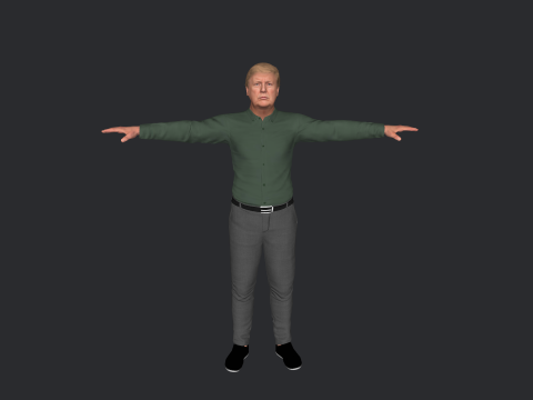 Donald Trump Hyper Realistic Full Body Fully Rigged 3D Character 3Dモデル