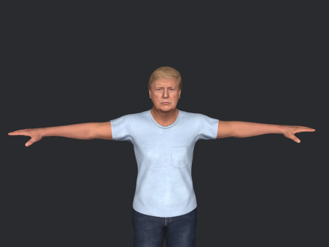 Donald Trump Hyper Realistic Full Body Fully Rigged 3D Character 3Dモデル
