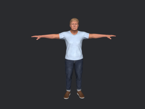 Donald Trump Hyper Realistic Full Body Fully Rigged 3D Character 3Dモデル