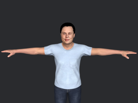 Elon Musk V1 Hyper Realistic Full Body Rigged Character 3Dモデル