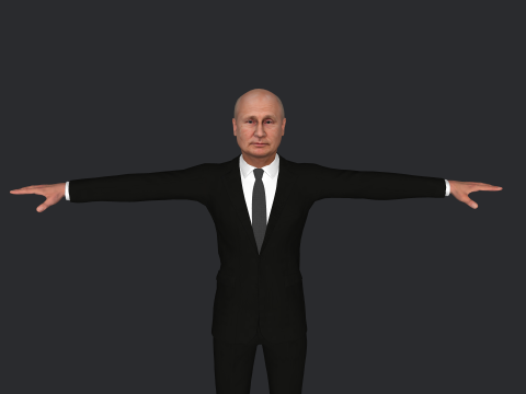 Vladimir Putin Hyper Realistic Full Body Rigged Character 3Dモデル