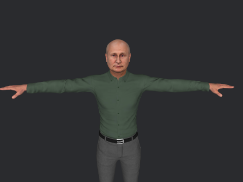 Vladimir Putin Hyper Realistic Full Body Rigged Character 3Dモデル