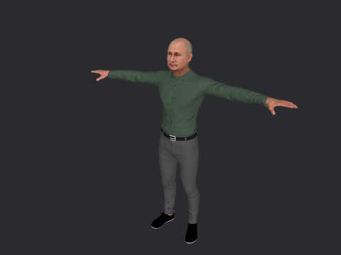 Vladimir Putin Hyper Realistic Full Body Rigged Character 3Dモデル
