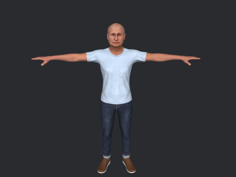 Vladimir Putin Hyper Realistic Full Body Rigged Character 3Dモデル