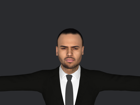 Chris Brown Hyper Realistic Full Body Rigged Character 3Dモデル