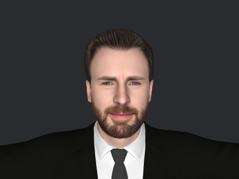 Chris Evans Hyper Realistic Full Body Rigged Character 3Dモデル