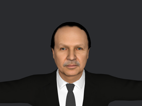 Abdelaziz Bouteflika Hyper Realistic Full Body Rigged Character 3Dモデル