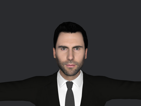 Adam Levine Hyper Realistic Full Body Rigged Character 3D Model