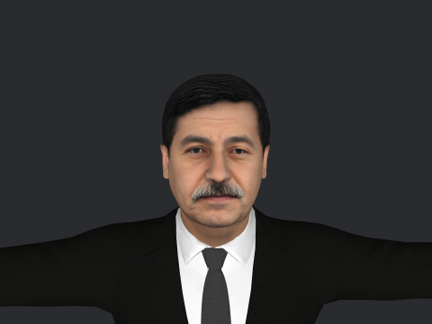 Ahmed Ouyahia Hyper Realistic Full Body Rigged Character 3D Model