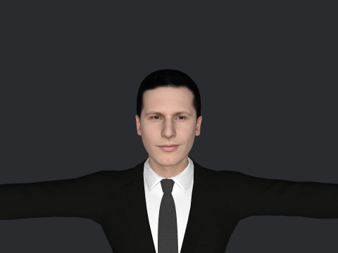 Andy Sandberg Hyper Realistic Full Body Rigged Character Modèle 3D