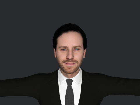 Armie Hammer Hyper Realistic Full Body Rigged Character 3D Model