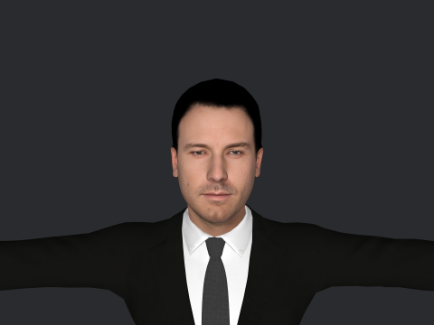 Ben Affleck Hyper Realistic Full Body Rigged Character 3D Model
