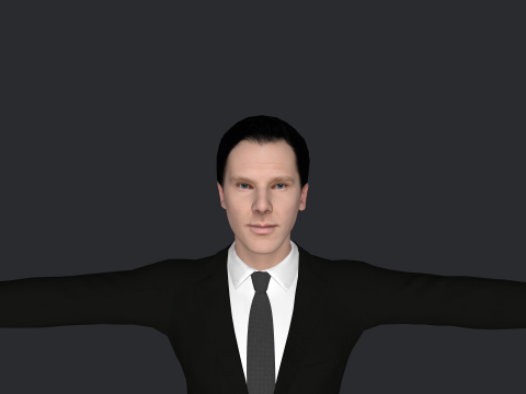 Benedict Cumberbatch Hyper Realistic Full Body Rigged Character 3Dモデル