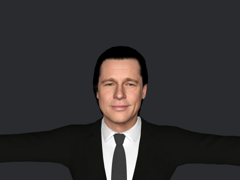 Brad Pitt Hyper Realistic Full Body Rigged Character 3Dモデル