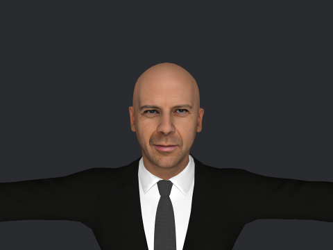 Bruce Willis Hyper Realistic Full Body Rigged Character 3D Model