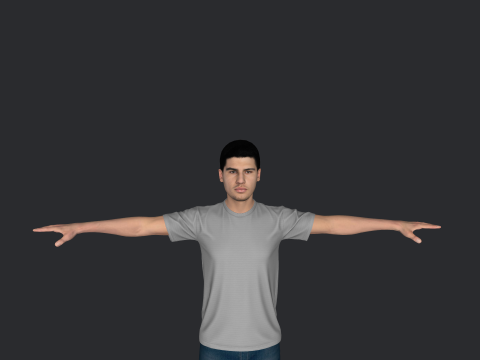 Carlos Alcaraz Hyper Realistic Full Body Rigged Character Modelo 3D
