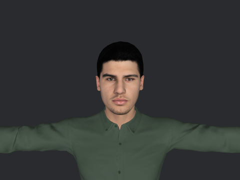 Carlos Alcaraz Hyper Realistic Full Body Rigged Character Modelo 3D