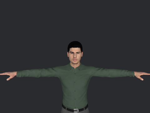 Carlos Alcaraz Hyper Realistic Full Body Rigged Character Modelo 3D
