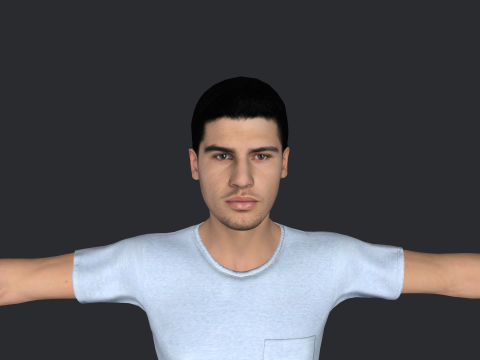 Carlos Alcaraz Hyper Realistic Full Body Rigged Character Modelo 3D