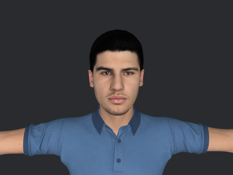 Carlos Alcaraz Hyper Realistic Full Body Rigged Character Modelo 3D