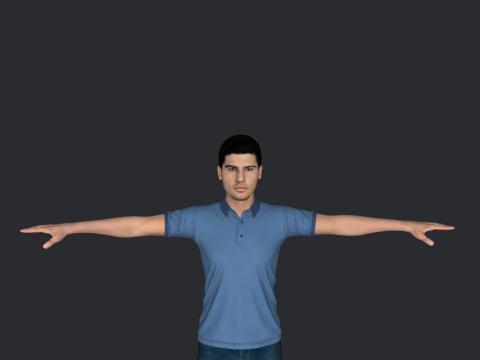 Carlos Alcaraz Hyper Realistic Full Body Rigged Character Modelo 3D