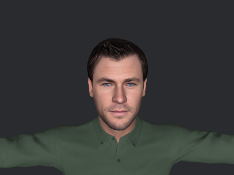 Chris Hemsworth Hyper Realistic Full Body Rigged Character 3D Model