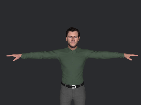 Chris Hemsworth Hyper Realistic Full Body Rigged Character 3D Model