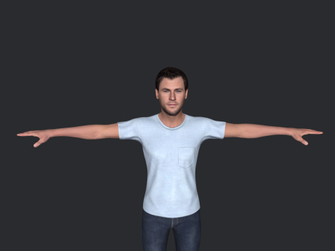 Chris Hemsworth Hyper Realistic Full Body Rigged Character 3D Model
