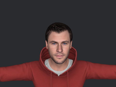 Chris Hemsworth Hyper Realistic Full Body Rigged Character 3D Model