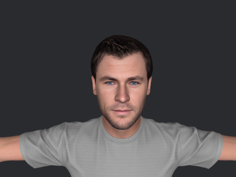 Chris Hemsworth Hyper Realistic Full Body Rigged Character 3D Model