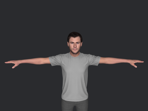 Chris Hemsworth Hyper Realistic Full Body Rigged Character 3D Model